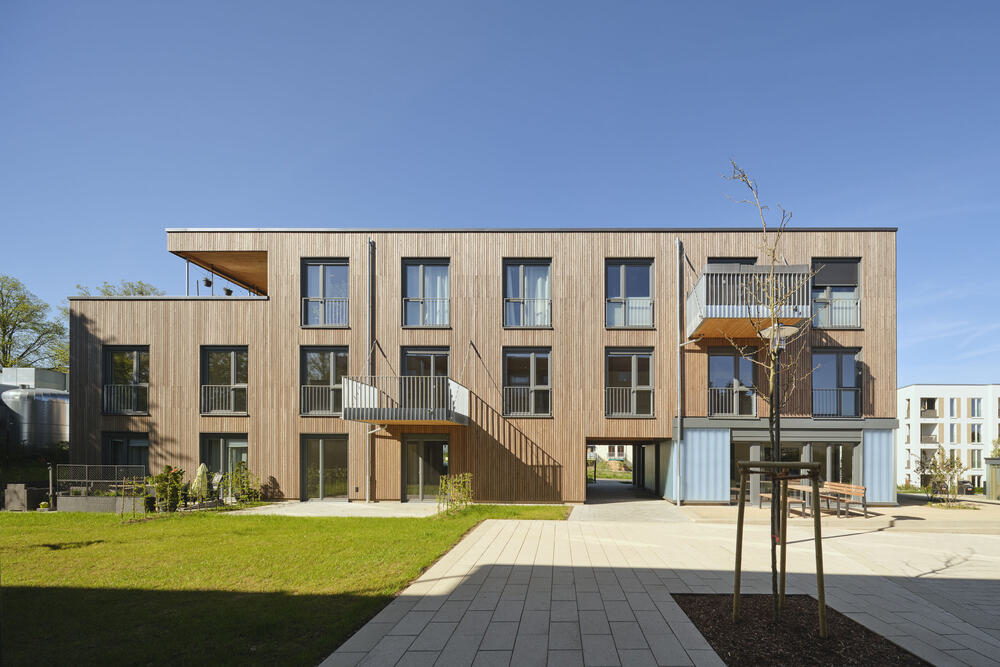 Gemeinschaftliches Wohnprojekt am Feldlager Kassel - Gartenfassade quer