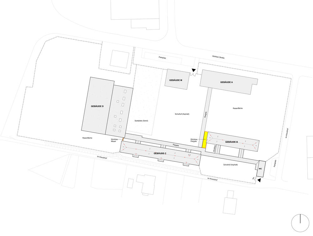 Energetische Sanierung Grundschule Waldau Übersichtsplan