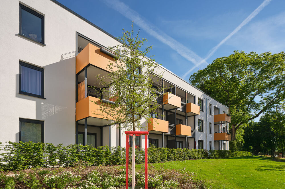 Wohnungsbau Grüne Mitte Ebertal Göttingen - Hoffassade