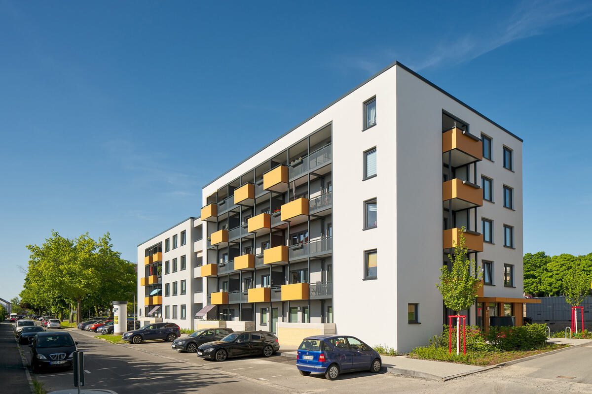 Wohnungsbau Grüne Mitte Ebertal Göttingen - Straßenfassade